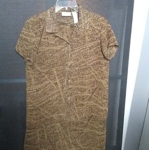 2 piece matching top with an A-line skirt.